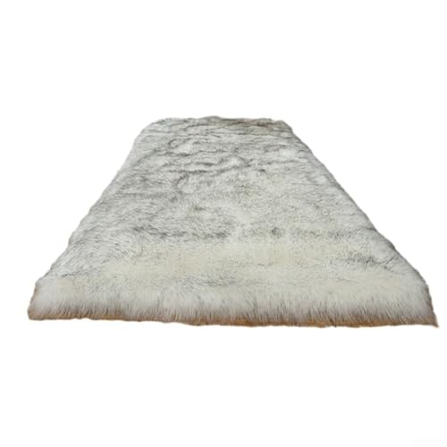 FACAIIO Teppich-Bodenmatte aus Kunstwolle, einfarbig, geeignet für Schlafzimmer und Zuhause, bringt Wärme und Komfort in Ihren Wohnraum (grau) von FACAIIO