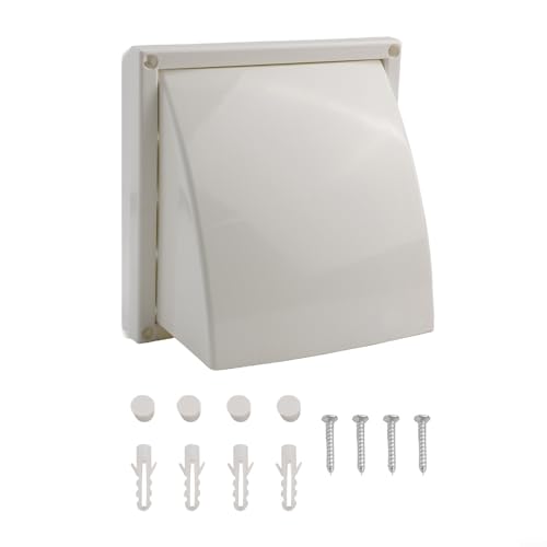 FACAIIO Verdeckte Kanalabdeckung mit Schwerkraftklappe, ABS-Kunststoff, Lüftungsgitter mit Regen- und Windschutz, externe Lüftungsschlitzabdeckungen, weiß – Ø 100 mm/125 mm/150 mm (125 mm) von FACAIIO