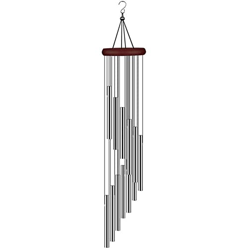 FACAIIO Windspiel aus Aluminium mit 12 Röhren und Kiefernholzplatte, wasserdicht, Gartendekoration für Zuhause, Terrasse, Hof, Balkon, 55 cm von FACAIIO