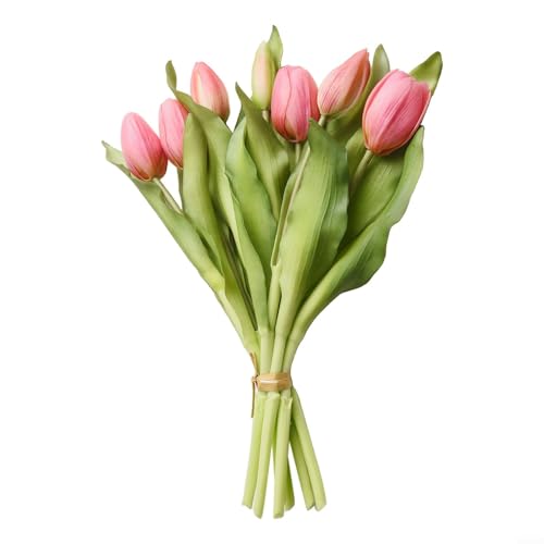 FACAIIO Wunderschöner künstlicher Tulpenstrauß, langlebig und leicht zu reinigen, 7 Tulpen (hellviolett) von FACAIIO