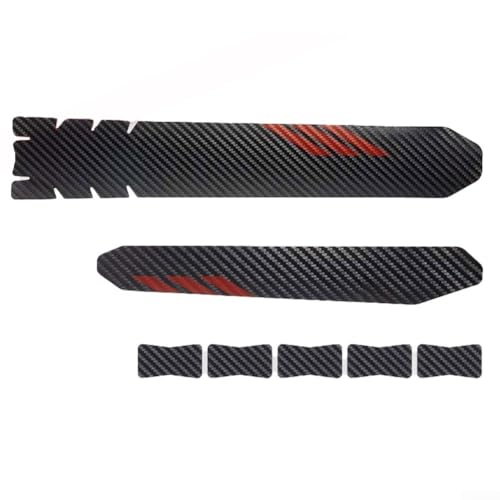 Fahrrad-Kettenstreben- und Rahmenschutz-Aufkleber, Karbonfaser-Material, einfach anzubringen, Rot Fahrrad-Kettenstreben- und Rahmenschutz-Aufkleber, Karbonfaser-Material, einfach anzubringen, Rot von FACAIIO