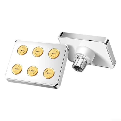 Fortschrittlicher Duschkopf mit drehbarem Design und Druckwasserzufuhr für angenehme Duschen (Silber) von FACAIIO