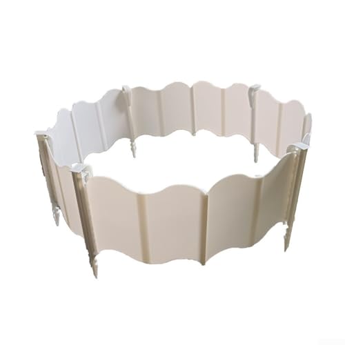 Garteneinfassung für Rasen und Beeteinfassungen mit bruchfestem PP-Material und modularem Design (20 weiße + 10 Nägel) von FACAIIO