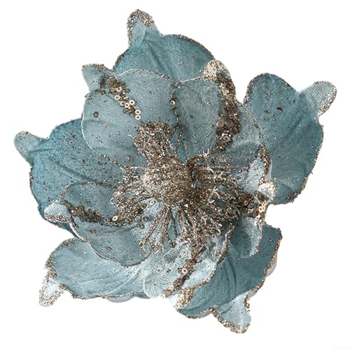 Glitzernde Weihnachtsstern-Blume zum Aufhängen für Weihnachtsbaum, Party-Dekoration, Hochzeit, Garten und saisonale festliche Verwendung (blau) von FACAIIO