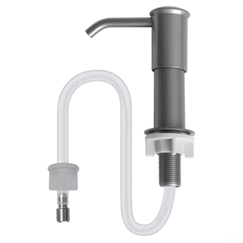 Küchenseifenspender mit 100 cm Silikonschlauch für flexiblen Einsatz und schnelle Dosierung (grau) von FACAIIO