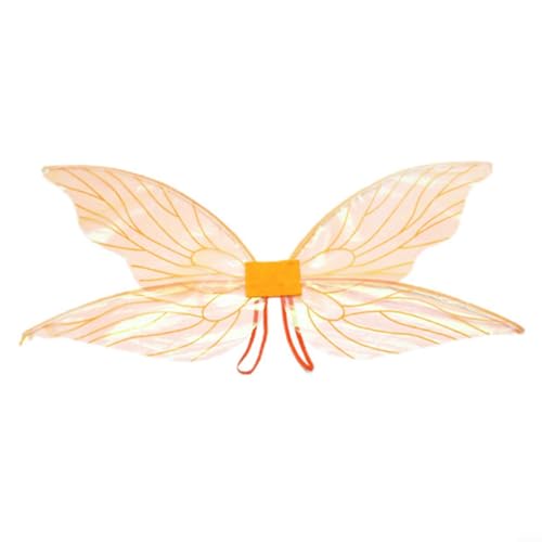 Modische und einzigartige schwarze Flügel in Schmetterlingsform, perfekt für Maskerade-Partys und Festivals (orange) von FACAIIO