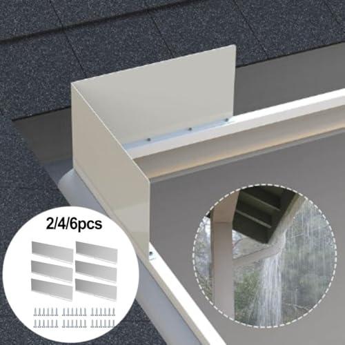 Regenwasserleitblech-Set aus Aluminium für Dach und Dachrinnen, schützt vor Wasserüberlauf und trägt zur Langlebigkeit des Dachsystems bei (6 Stück) von FACAIIO