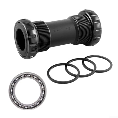 Rennrad-Innenlager 68 73 mm, kompatibel mit SRAM für DUB 24 mm Kurbelgarnitur, Aluminiumlegierung mit Nylon-Unterlegscheiben-Design für reduzierte Reibung (schwarz) von FACAIIO