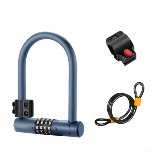 Robustes Kombinations-Fahrradschloss mit U-förmigem Design, Schlosskern aus Zinklegierung und Gehäuse aus legiertem Stahl, außen mit Silikon umwickelte Außenseite für Rahmenschutz und Robustes Kombinations-Fahrradschloss mit U-förmigem Design, Schlosskern aus Zinklegierung und Gehäuse aus legiertem Stahl, außen mit Silikon umwickelte Außenseite für Rahmenschutz und von FACAIIO