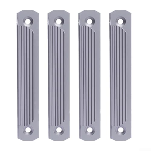 Schiebetürgriffe aus Aluminiumlegierung, 4er-Set, perfekt für Kleiderschränke und Balkone, elegantes Design für reibungslosen Betrieb (grau) von FACAIIO
