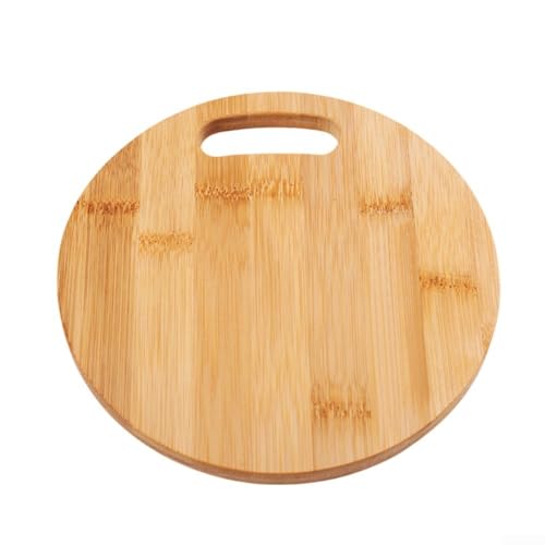 Schneidebrett aus Holz mit Anti-Rutsch-Pad, funktionales Küchenwerkzeug zum Schneiden, Servieren und Präsentieren von Lebensmitteln (Kreis) von FACAIIO