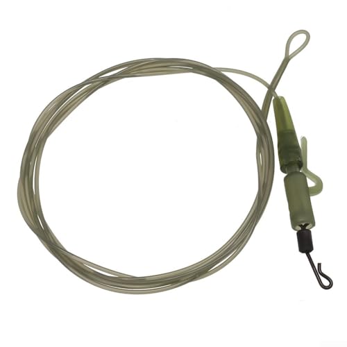 Sicherheitsclips für Angelgeräte mit Fluorkohlenstoff-Karpfenvorfächern und Schnellwechsel-Wirbeln für langlebige und zuverlässige Angelverbindungen, 20,4 kg, 1 Meter lang (grün) von FACAIIO
