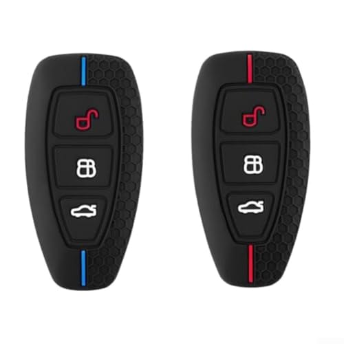 Silikon Schutzhülle Autoschlüssel Abdeckungen für Ford 3 Tasten Schlüssel 2 Sets Kompatibel mit für Fiesta For Focus Fusion B Max C Max S Max Kuga Ecosport von FACAIIO