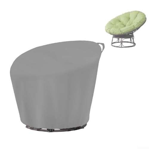 Stuhlbezug aus 420D-Oxford-Gewebe, für den Außenbereich, zuverlässiger Staub- und Wetterschutz für Rattan- und Terrassenstühle (120 x 46 x 89 cm, Grau) von FACAIIO