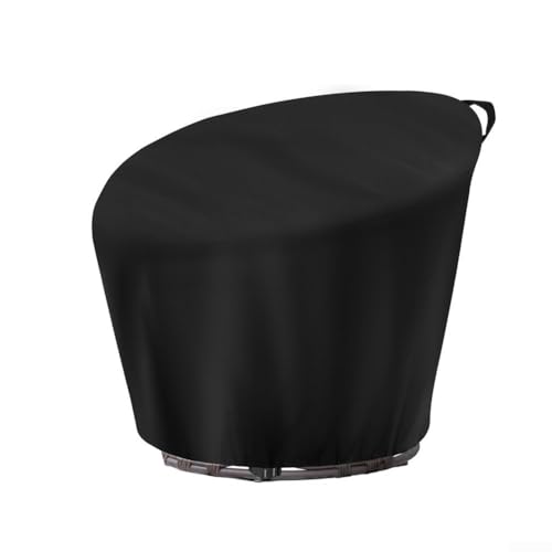 Stuhlhusse aus 420D-Oxford-Gewebe, für den Außenbereich, zuverlässiger Staub- und Wetterschutz für Rattan- und Terrassenstühle (132 x 51 x 89 cm, schwarz) von FACAIIO