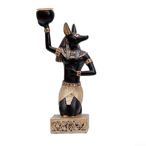 Traditionelle ägyptische Handwerkskunst in einer Bastet-Katzenfigur und Kerzenhalter (3) von FACAIIO