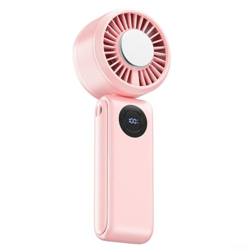 Turbo-Lüfter mit integriertem Digitalanzeige, kompaktes Handdesign, ideal für Reisen oder den täglichen Gebrauch (Rosa) von FACAIIO