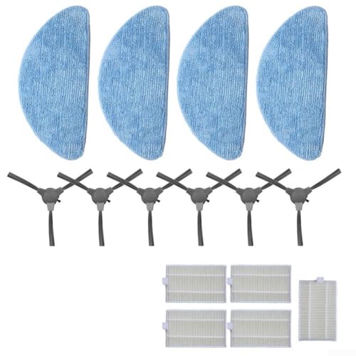 Verbesserte Ersatzteile, Filter + Seitenbürste + Wischtuch für Zigma Spark 980 981 Roboter-Staubsauger von FACAIIO