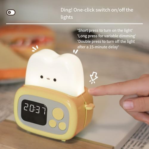 Verspielter Toaster Wecker mit digitalem Timer & sanftem Nachtlicht für Kinderzimmer & mehr Verspielter Toaster Wecker mit digitalem Timer & sanftem Nachtlicht für Kinderzimmer & mehr von FACAIIO