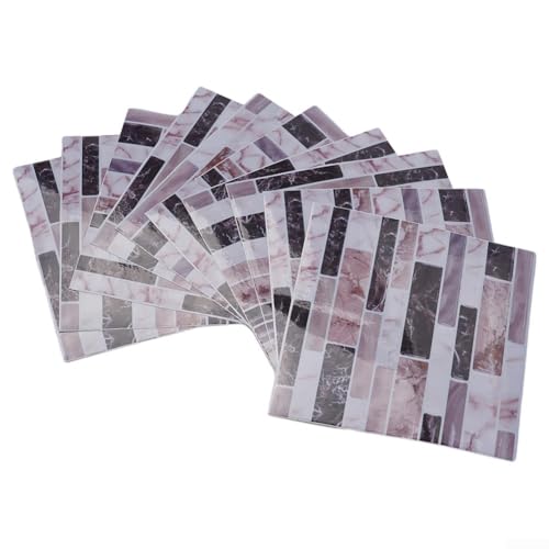 Vinyl-Fliesen, abziehbar, 10 x 10 cm, für Küchenrückwand, Badezimmerwände und Böden, geeignet für glatte Oberflächen (A) von FACAIIO