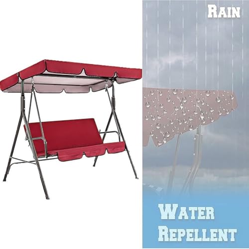Wasserdichte Abdeckung für 3 Personen, Gartenschaukelstuhl, praktisches 2-teiliges Set (rot) von FACAIIO