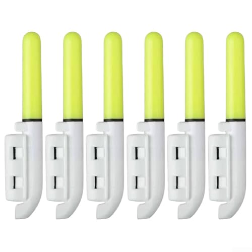 Wasserdichte elektronische Angelrute, 6 Stück, mit LED-Licht, abnehmbarer Angelausrüstung für Nachtfelsen, mit effizienter Stromquelle und Warnmeldungen (grün) von FACAIIO