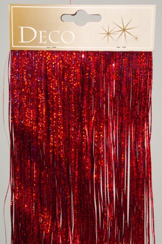 1St. Lametta 40x50cm rot Laser // Weihnachtsgirlande Silvester Karneval Weihnachten Deko Christbaumschmuck Girllande von Kaemingk