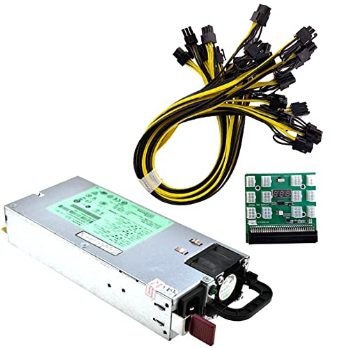 FACDEM 1 Set DPS-1200FB A 1200 W PSU Netzteil + Breakout Board + 12 Stück 6-polige auf 8-polige Kabel Mining BTC ETH Switching von FACDEM