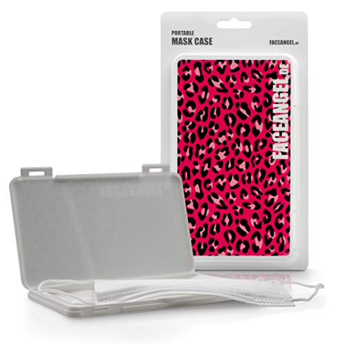 FACEANGEL Masken-Box für bis zu 5 Mund- und Nasenmasken – Leopard Pink I Masken-Etui für die hygienische Masken-Aufbewahrung I Ideal für Schulranzen, Handtasche, Rucksack & Auto von FACEANGEL