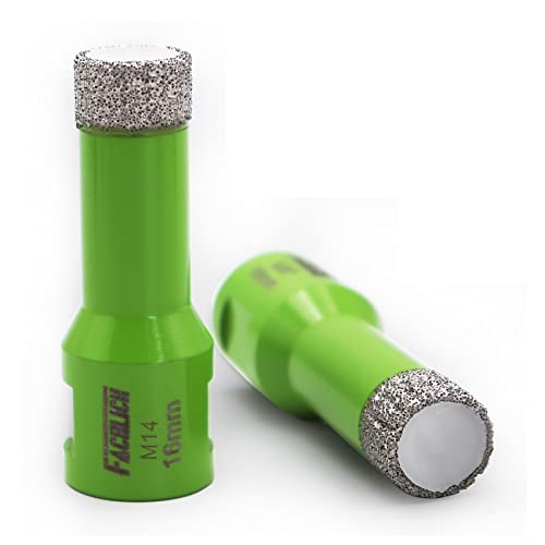 FACHLICH Diamant-Bohrkronen 2 Stücke 16mm Vakuumgelötet Trockene nasse Lochsäge M14 Gewinde Pro Porzellan,Fliese,Granit,Marmor,Beton,Mauerwerk,Ziegel von FACHLICH