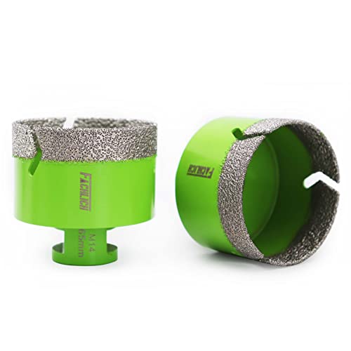 FACHLICH Diamant-Bohrkronen 2 Stücke 65mm Vakuumgelötet Trockene nasse Lochsäge M14 Gewinde Pro Porzellan,Fliese,Granit,Marmor,Beton,Mauerwerk,Ziegel von FACHLICH