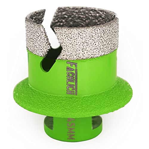 FACHLICH Diamant Fliesenbohrer 45mm M14 Diamantbohrer Lochsäge für Porzellan Fliese Granit Marmor Trockenbohre FACHLICH Diamant Fliesenbohrer 45mm M14 Diamantbohrer Lochsäge für Porzellan Fliese Granit Marmor Trockenbohre von FACHLICH