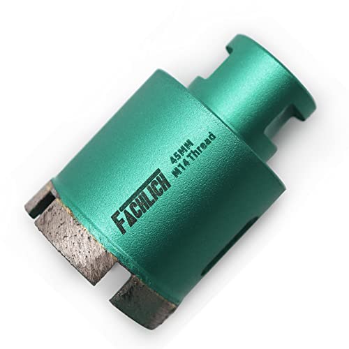FACHLICH Diamant-Bohrkronen 45mm Nassbohrlochsäge M14 Gewinde für Beton Arbeitsplatten Marmor Granit Künstlicher Stein Fliese Ziegel Kalkstein von FACHLICH