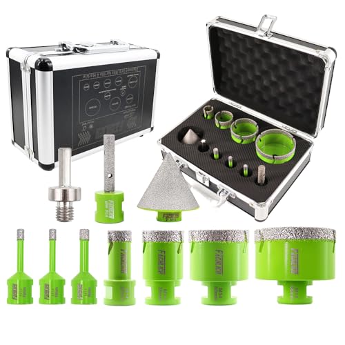 FACHLICH Diamant Fliesenbohrer Set 6/6/8/20/35/50/68mm 10 Stücke Diamant Lochsäge mit 10mm and 50mm Fingerfräser ein Adapter für Porzellan Fliese Granit Marmor Trockenbohren FACHLICH Diamant Fliesenbohrer Set 6/6/8/20/35/50/68mm 10 Stücke Diamant Lochsäge mit 10mm and 50mm Fingerfräser ein Adapter für Porzellan Fliese Granit Marmor Trockenbohren von FACHLICH