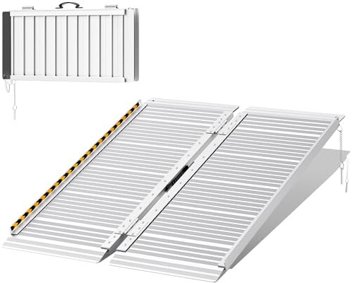 FACHNUO Klappbare Rollstuhlrampe 91,5CM Schwellenrampe, 362KG Traglast, rutschfeste Extrabreite 74CM - Tragbare Aluminiumrampe für Treppen, Stufen, Türen, Eingänge FACHNUO Klappbare Rollstuhlrampe 91,5CM Schwellenrampe, 362KG Traglast, rutschfeste Extrabreite 74CM - Tragbare Aluminiumrampe für Treppen, Stufen, Türen, Eingänge von FACHNUO TOOL