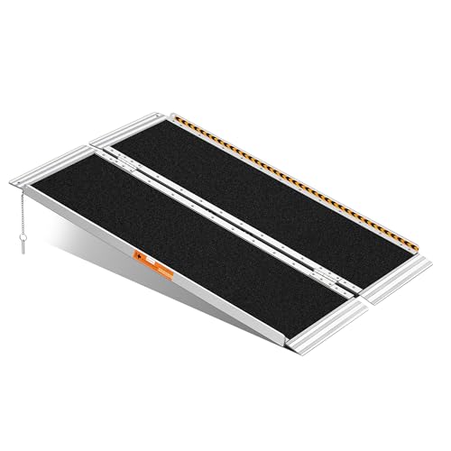 FACHNUO Rollstuhlrampe 4FT Faltbare Schwarze Rampe Rollstuhl 122cm Tragfähigkeit 362kg rutschfeste Tragbare Aluminium Schwellenrampe, Rampen für Treppe Stufen Türen Eingänge FACHNUO Rollstuhlrampe 4FT Faltbare Schwarze Rampe Rollstuhl 122cm Tragfähigkeit 362kg rutschfeste Tragbare Aluminium Schwellenrampe, Rampen für Treppe Stufen Türen Eingänge von FACHNUO TOOL