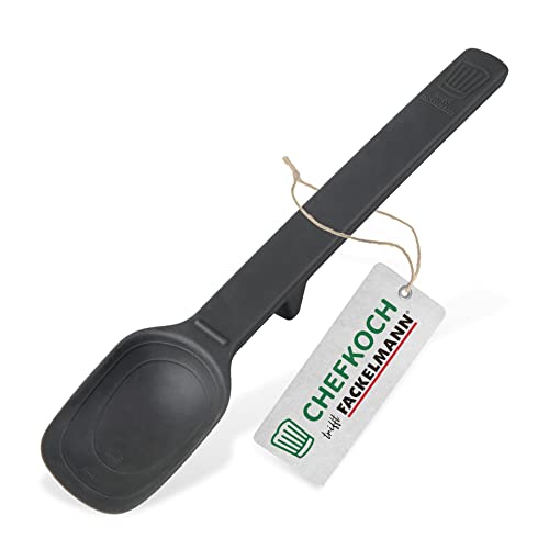FACKELMANN Chefkoch Flexi-Löffel aus Silikon Bonn – Löffel mit Messfunktion von 5 ml & 15 ml – Weiche Silikonlippe dient als Schaber – Lift-Up-Funktion gegen Verschmutzung – ca. 26,5 x 5,5 x 2,5 cm von FACKELMANN