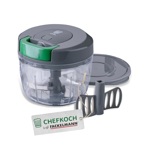 Chefkoch Multi-Zerkleinerer 5-teilig – Schneider für Gemüse, Obst, Kräuter & Nüsse – Inklusive Mix-Einsatz zum Verrühren und Aufschlagen von Flüssigkeiten von FACKELMANN