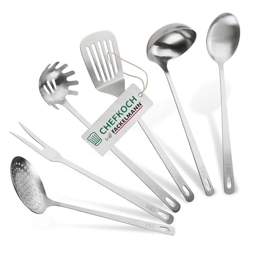 Chefkoch trifft Fackelmann 6er Küchenhelfer-Set Berlin – Set mit den wichtigsten Küchenutensilien – Servierlöffel, Schöpflöffel, Abseihlöffel, Pfannenwender, Spaghettilöffel, Fleischgabel Chefkoch trifft Fackelmann 6er Küchenhelfer-Set Berlin – Set mit den wichtigsten Küchenutensilien – Servierlöffel, Schöpflöffel, Abseihlöffel, Pfannenwender, Spaghettilöffel, Fleischgabel von FACKELMANN
