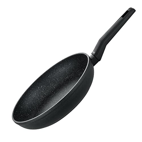 ELO 8382826 Induktionspfanne, Antihaftbeschichtung, 28 cm, Greblon Granit Solution für alle Herdarten mit Bakelit-Griff Pfanne, Stahl, Schwarz von FACKELMANN