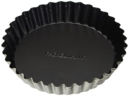 FMprofessional Fackelmann Tortelettform antihaftbeschichtet, mit Hebeboden, Metall, Schwarz, 21683.0 von FMprofessional