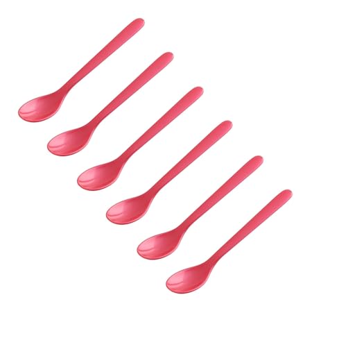 FACKELMANN | 6er Set Eierlöffel Frühstückslöffel 14 cm | Farbe: Rot | hochwertiger Kunststoff | ideal für den Frühstückstisch von FACKELMANN