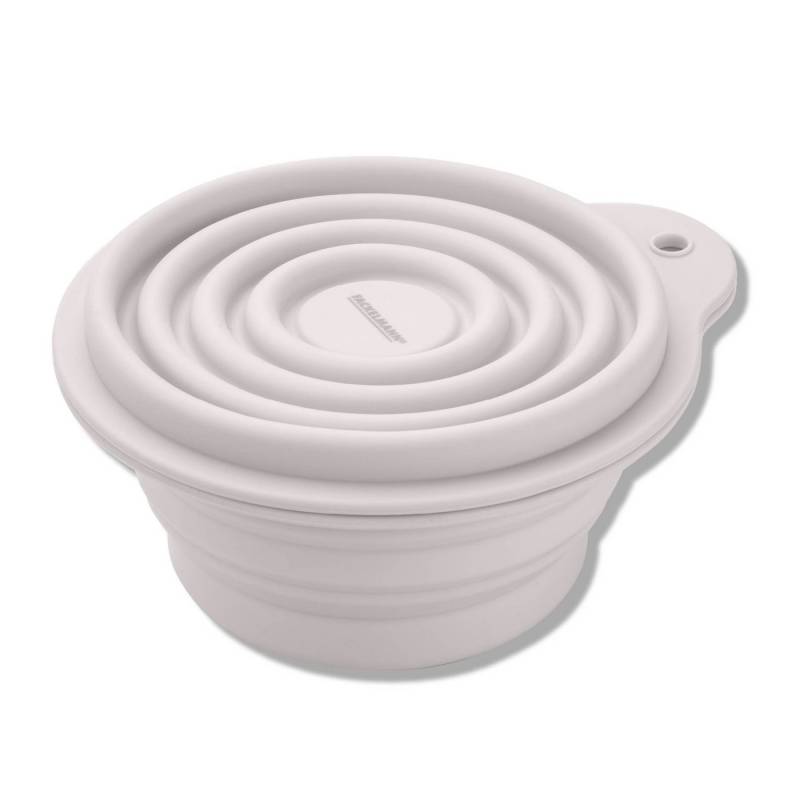 FACKELMANN Aufbewahrungsdose Snacking-Box, Faltbare Lunchbox, Runde Brotzeitdose, Silikonbehälter von FACKELMANN