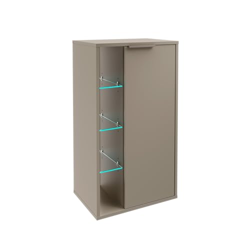 FACKELMANN B.Paris Midischrank – Moderner Hängeschrank mit Soft-Close-System, Cubanit Grau, beleuchtete Fächer mit Bewegungsmelder, Türanschlag rechts – Made in Germany FACKELMANN B.Paris Midischrank – Moderner Hängeschrank mit Soft-Close-System, Cubanit Grau, beleuchtete Fächer mit Bewegungsmelder, Türanschlag rechts – Made in Germany von FACKELMANN