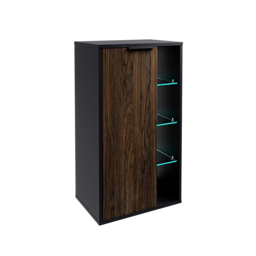FACKELMANN B.Paris Midischrank in Schwarz– Moderner Hängeschrank mit Soft-Close-System, Rigoletto-Front in braun, beleuchtete Fächer mit Bewegungsmelder, Türanschlag Links – Made in Germany FACKELMANN B.Paris Midischrank in Schwarz– Moderner Hängeschrank mit Soft-Close-System, Rigoletto-Front in braun, beleuchtete Fächer mit Bewegungsmelder, Türanschlag Links – Made in Germany von FACKELMANN