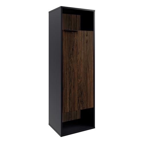 FACKELMANN B.Paris Midischrank in Schwarz – Moderner Hängeschrank mit Soft-Close-System, Rigoletto-Front in braun, Zwei offene Ablagefächer, Türanschlag rechts – Made in Germany FACKELMANN B.Paris Midischrank in Schwarz – Moderner Hängeschrank mit Soft-Close-System, Rigoletto-Front in braun, Zwei offene Ablagefächer, Türanschlag rechts – Made in Germany von FACKELMANN