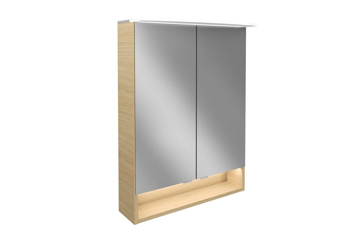 FACKELMANN Badezimmerspiegelschrank B.Style LED Spiegelschrank 60 cm Korpusfarbe: Sandeiche von FACKELMANN