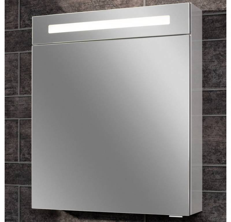 FACKELMANN Badezimmerspiegelschrank B.clever Spiegelschrank 60cm Korpusfarbe: Weiß Matt Frontfarbe: Weiß von FACKELMANN