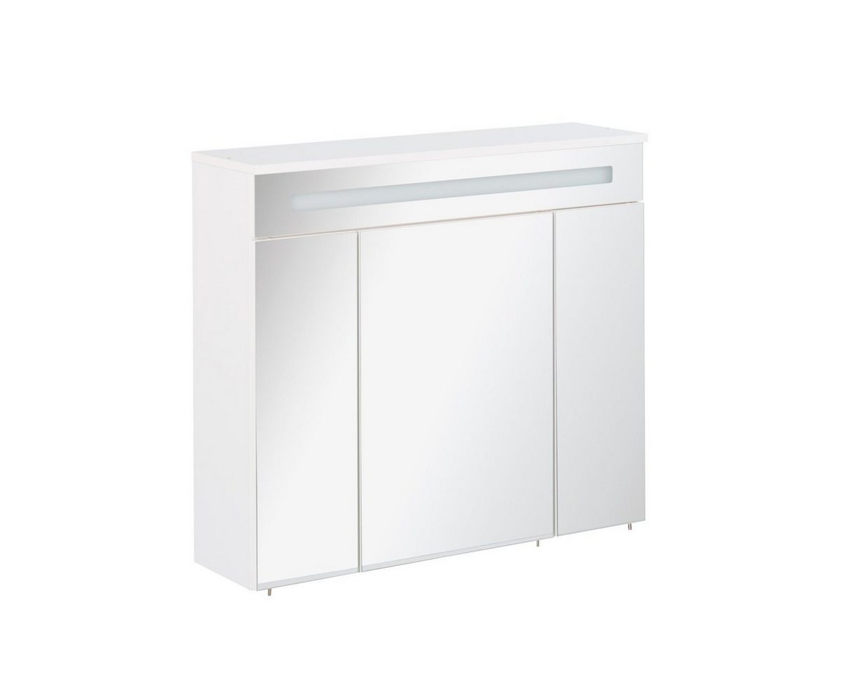 FACKELMANN Badezimmerspiegelschrank Kara LED Spiegelschrank Korpusfarbe: Weiß Matt Frontfarbe: Weiß - Glas FACKELMANN Badezimmerspiegelschrank Kara LED Spiegelschrank Korpusfarbe: Weiß Matt Frontfarbe: Weiß - Glas von FACKELMANN