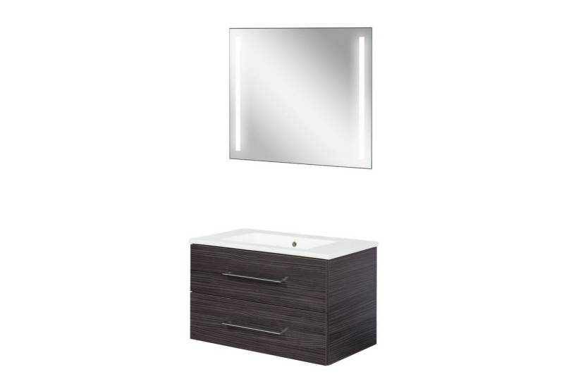 FACKELMANN Badmöbel-Set B.perfekt Badmöbel Set 3-teilig, 80 cm, Anthrazit, LED-Spiegel FACKELMANN Badmöbel-Set B.perfekt Badmöbel Set 3-teilig, 80 cm, Anthrazit, LED-Spiegel von FACKELMANN